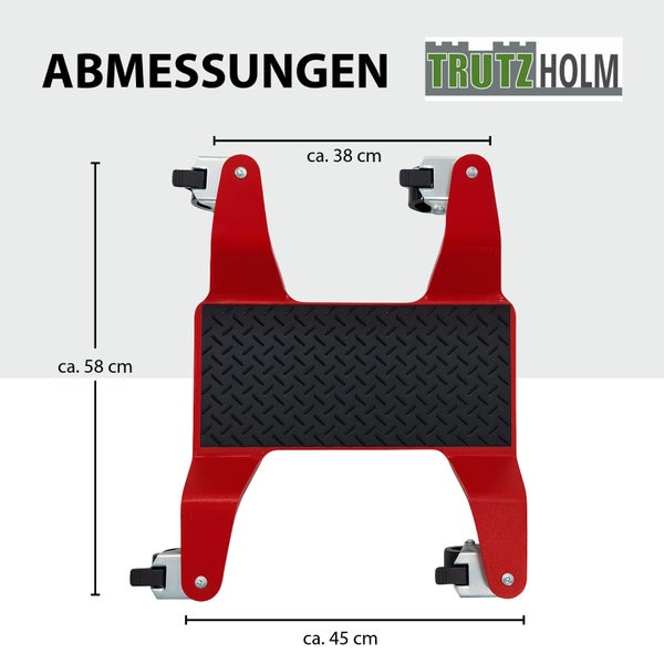 Trittstufe mit circa 58 Zentimeter Höhe, circa 38 Zentimeter Breite und circa 45 Zentimeter Tiefe