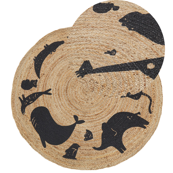 Kinderteppich EARTH Beige ø 120 cm Jute