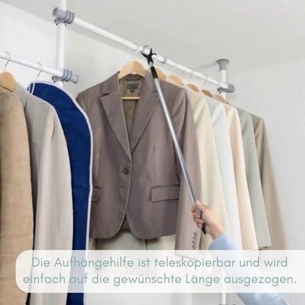 Kleiderstange mit Teleskopstange zum Aufhängen von Kleidung