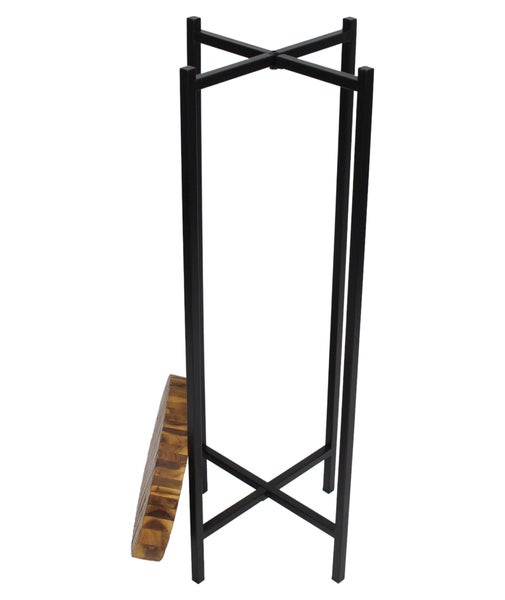 FRANK FLECHTWAREN|Pflanzenständer Industrial, Ø 33 x 79 cm, HOLZ, METALL