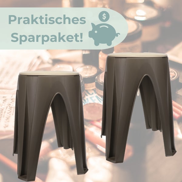 Zwei graue Kunststoffsitze im Sparpaket