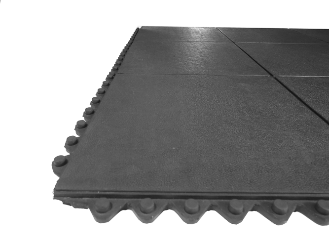 Gummifliese 14 mm Klicksystem - 90 x 90 cm - Grau