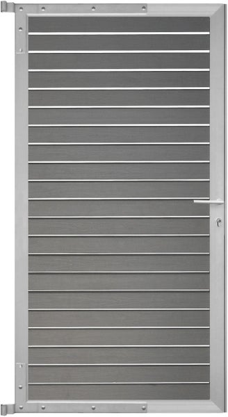 GartenLand Steckzauntor Rhombus Kopenhagen ca. 90 x 175 cm WPC Schiefergrau Aluminium Silber