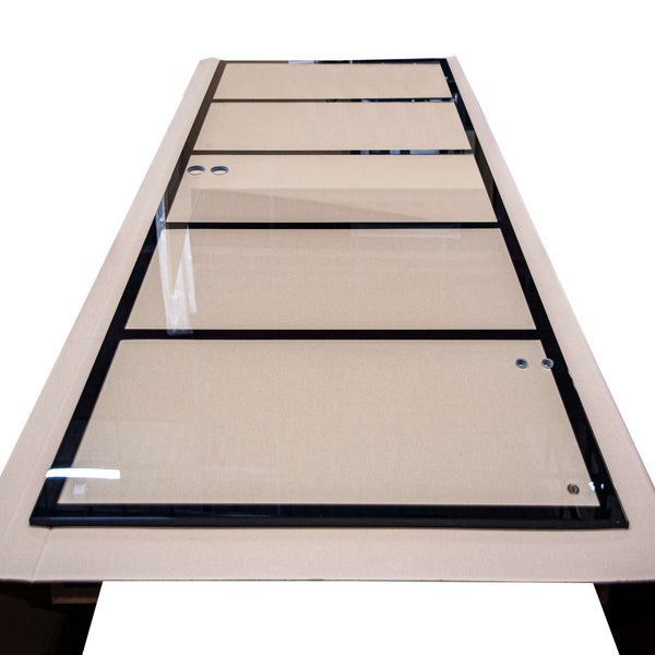 Glastür 834x1972mm Blockstreifen schwarz + Glastürbeschlag Komplettset