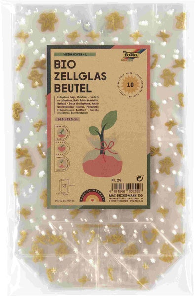 Folia  Bio Zellglasbeutel L Weihnachten, 145x235mm, 10 Stück