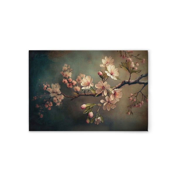 Dekoratives Wandbild mit einem blühenden Kirschzweigmotiv