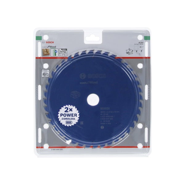 Bosch Kreissägeblatt Expert for Wood für Akku-Tischkreissägen 254 x 2,1 x 30 mm 40 - 2608644525