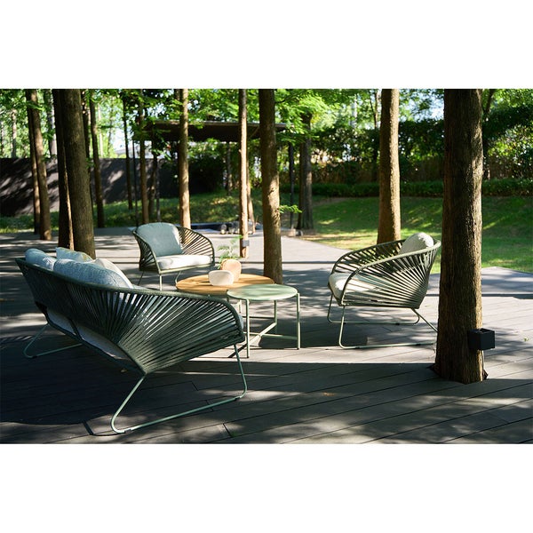 Novella Loungeset inkl. Kissen grau, grün. 162 X 78 X 73 cm