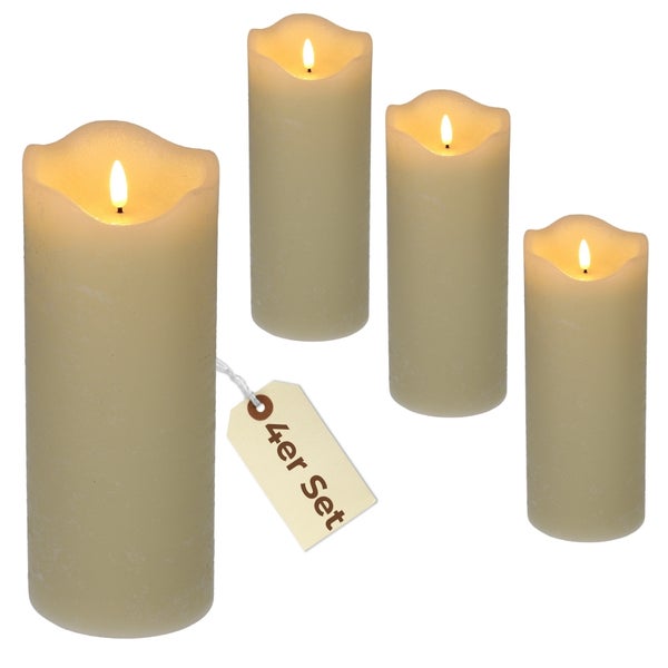Vierer Set LED Kerzen mit flackerndem Licht