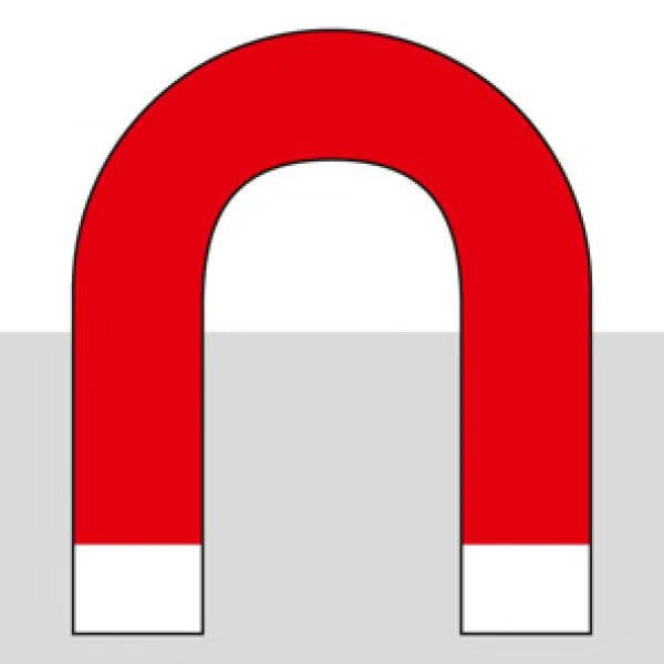 Hufeisenmagnet als Symbol für magnetische Haftkraft