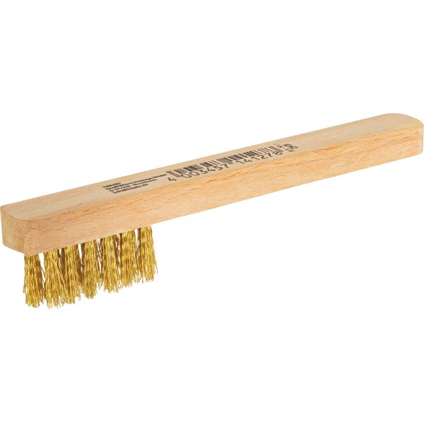 Drahtbürste mit Holzgriff zur Reinigung von Metalloberflächen