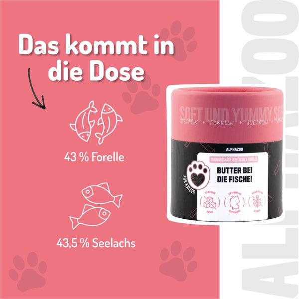 AlphaZoo Katzen-Trainingssnack mit Seelachs und Forelle