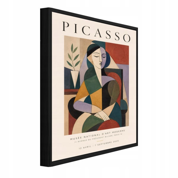Gerahmtes Picasso Wandbild Musee National d Art Moderne Kunstdruck im schwarzen Rahmen