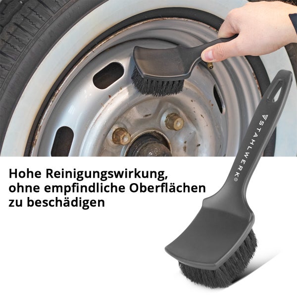 STAHLWERK Felgenbürste 10er Set Autoreinigungsbürste Radbürste Pflegebürste