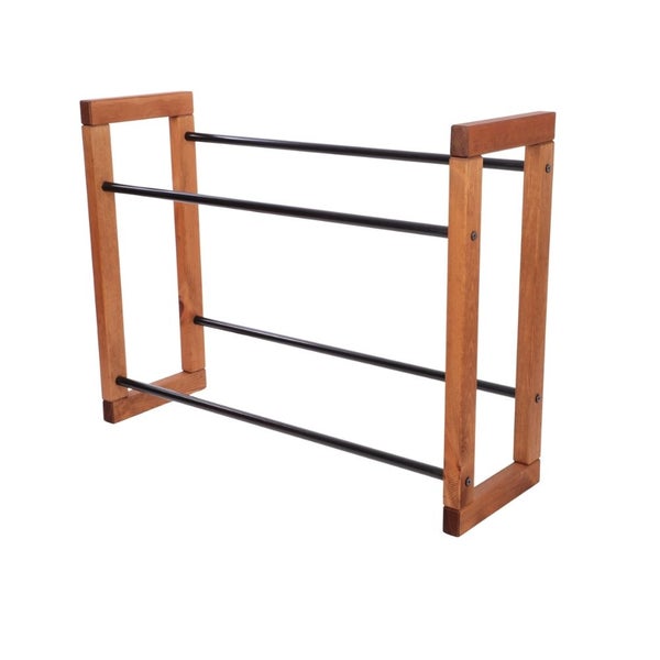 PROREGAL Getränkekistenregal HARZ HxBxT 85x112x35cm 6 Kisten auf 2 Ebenen Massives Kiefernholz Braun geölt