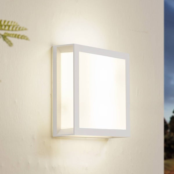 Lindby Wandleuchte außen Sivana (spritzwassergeschützt (Modern) in Weiß aus Aluminium (2 flammig, E27) - Außenwandleuchten Wandlampe Led Außenlampe Outdoor für Außenwand/Hauswand Haus