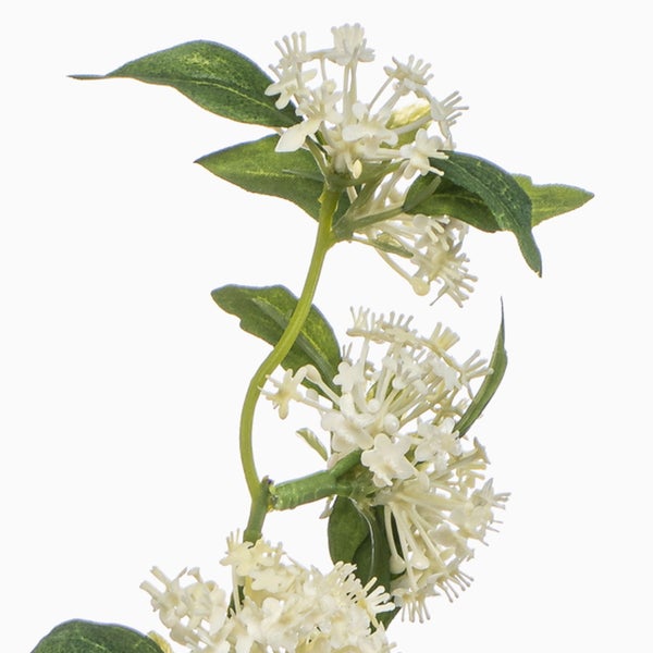 Künstliche Efeuranke mit panaschierten Blättern.