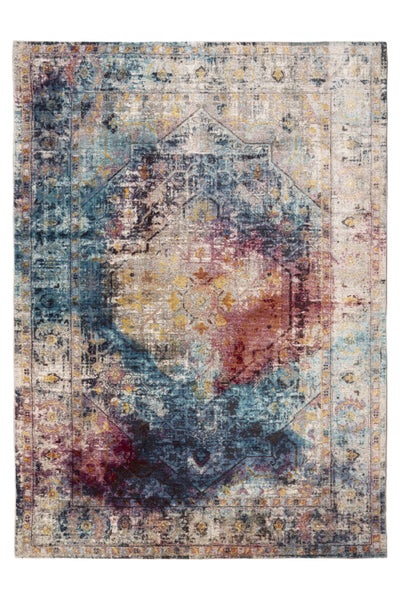 Rechteckiger Teppich im Vintage Look mit orientalischem Muster