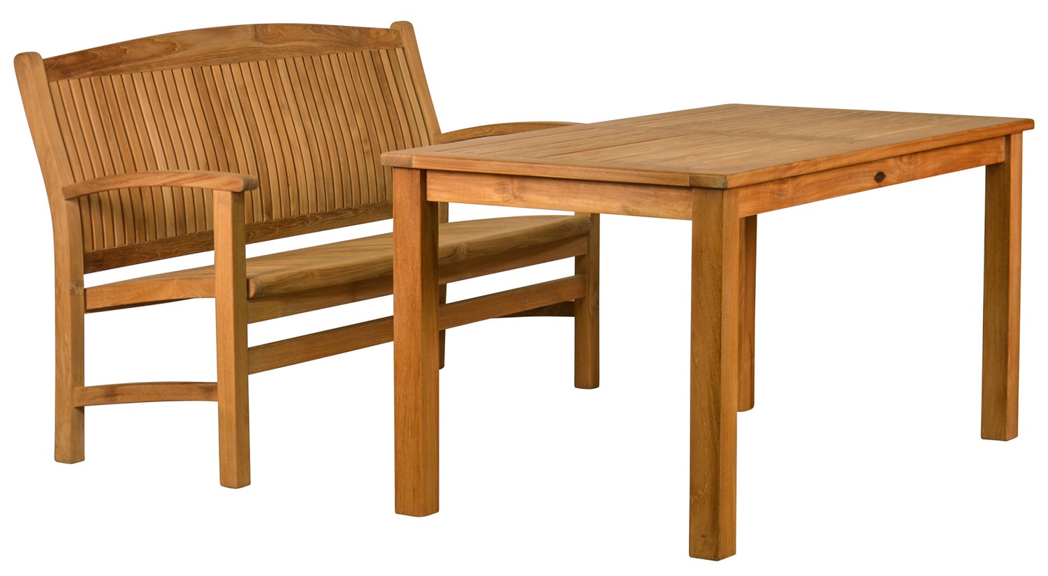 Teak Sitzgruppe Premium Bank 120 cm und Tisch 120 x 80 cm hochwertig