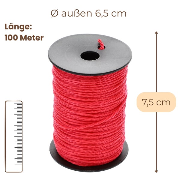 Rolle rote Kordel, Länge 100 Meter