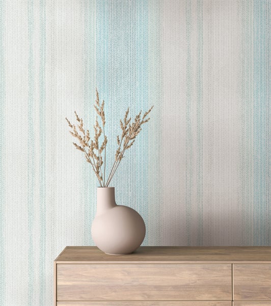 Tapete Beige Grün Streifen Klassisch für Wohnzimmer Schlafzimmer MADE IN GERMANY 10,05 x 0,53m