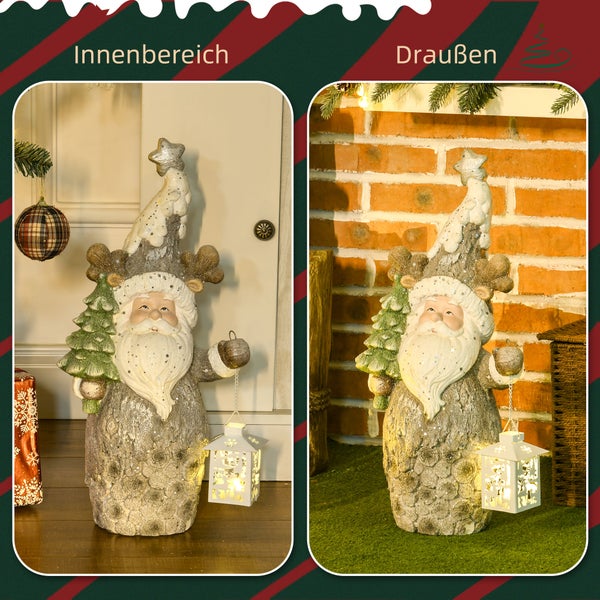 HOMCOM Weihnachtsdeko Figur, 29L x 16B x 55H cm, Eisen, Mehrfarbig