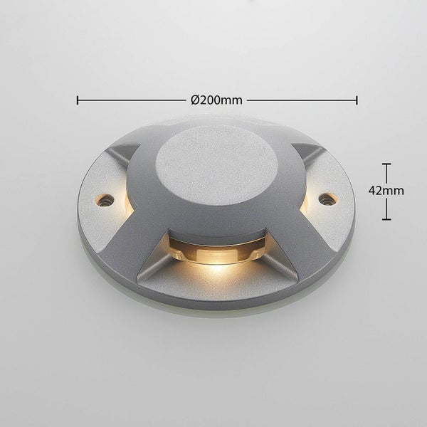 Lucande LED Außenleuchte Jeffrey (wasserdicht (Modern) in Alu aus Aluminium (1 flammig, ) - Außenstrahler außen Spot für Garten Terasse Balkon & Haus
