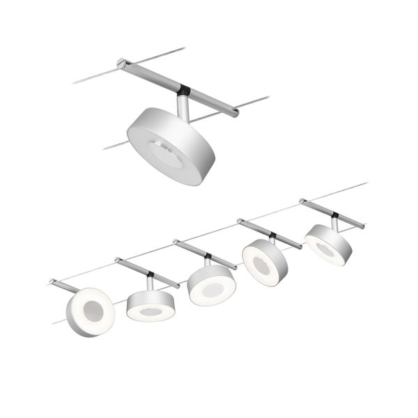 CorDuo LED Seilsystem Circle Basisset 5x180lm 5x5W 3000K 230/12V Chrom matt