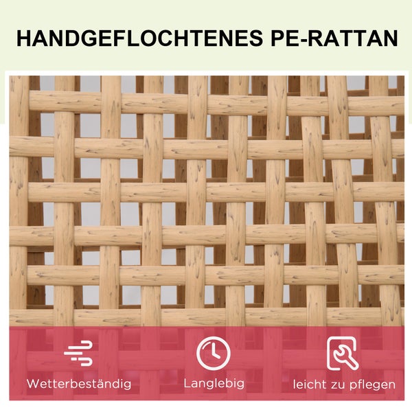 Outsunny Sonnenliege, 65L x 200B x 31H cm, Stahl, PE-Rattan, Polyester, mehrfarbig