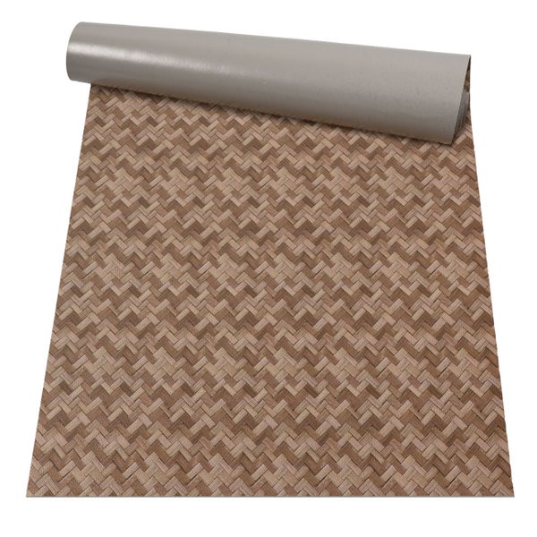 Vinyl-Bodenbelag mit Flechtoptik in Braun und Beige, Meterware