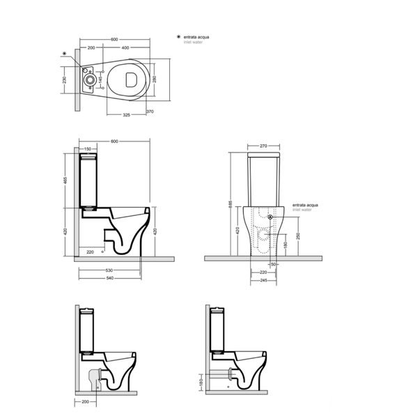 Stand-WC-Kombination mit Spülrand | Soave