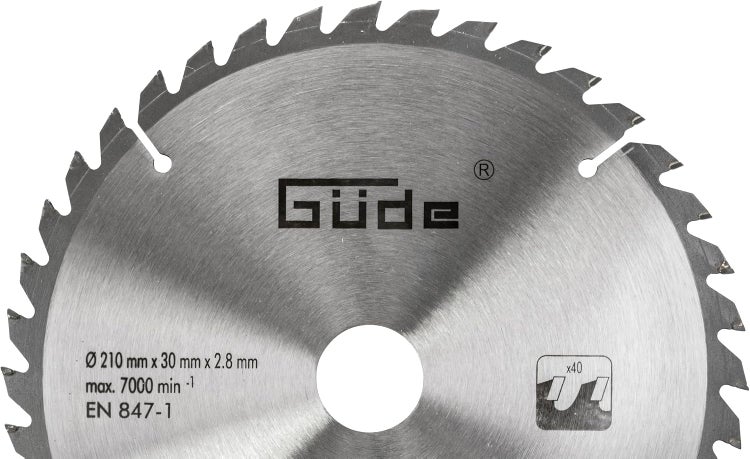 Güde Hartmetall Kreissägeblatt mit 210 Millimeter Durchmesser für Kapp und Gehrungssägen