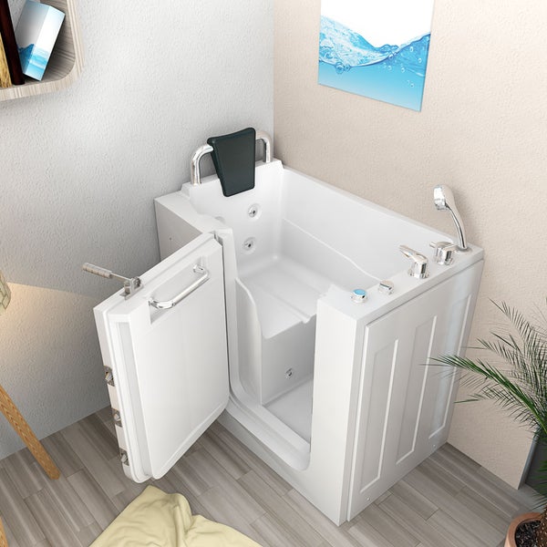 Sitzwanne Whirlpool Badewanne mit Tür S08WP-A-L 68x110cm