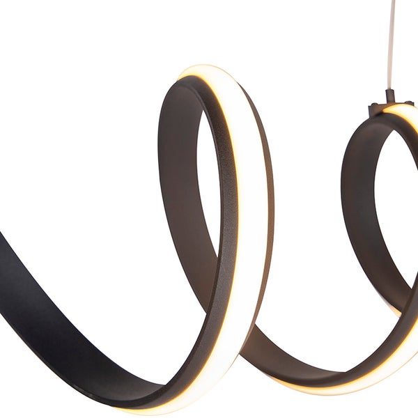 Moderne LED-Pendelleuchte in geschwungenem Design