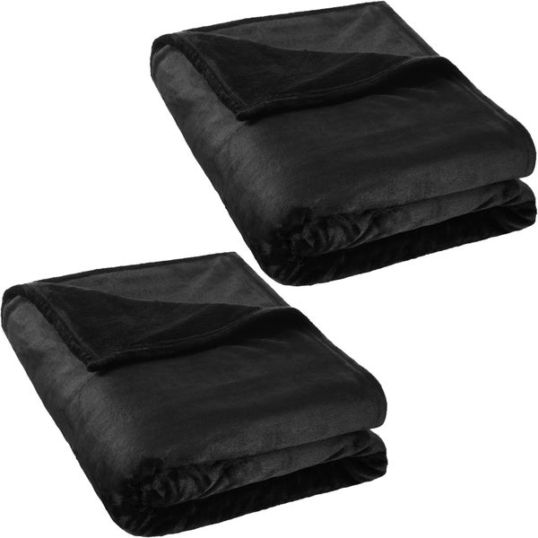 2er Set Kuscheldecke tectake  220 x 240 cm inklusive Tragetasche