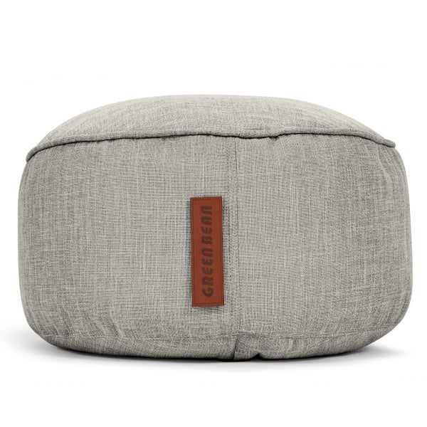 Green Bean Sitzsack-Hocker 45x25cm mit EPS-Perlen Füllung - Fußhocker Fußkissen Sitz-Pouf für Sitzsäcke - Bodenkissen für Kinder und Erwachsene - Fußablage Sitzkissen Sitzhocker Grau