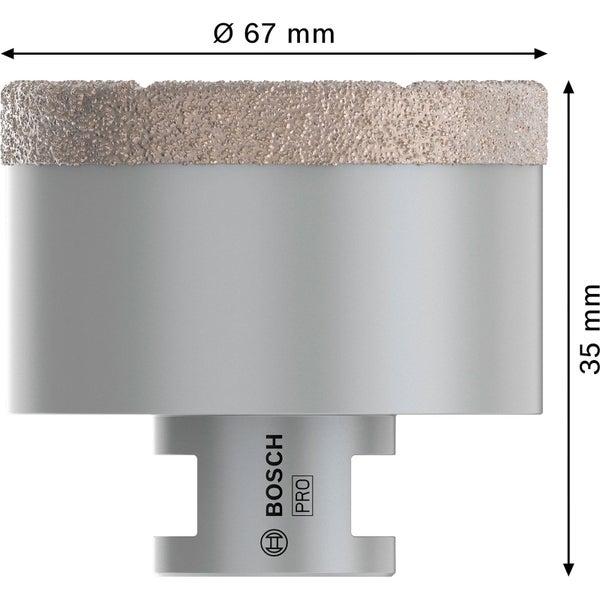 Bosch Pro Fliesenbohrkrone mit 67 Millimeter Durchmesser