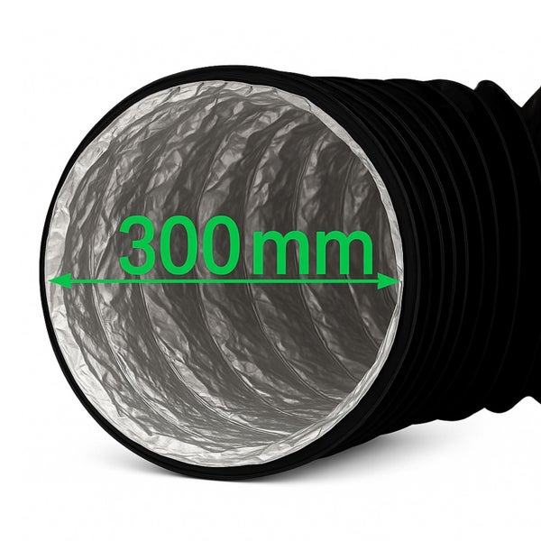 Combiflexrohr 300 mm – 1 Meter flexibler Abluftschlauch für Klimageräte, Growboxen & mehr – Robuste Aluminium-Innenbeschichtung, Feuerfest & Extra Stabil