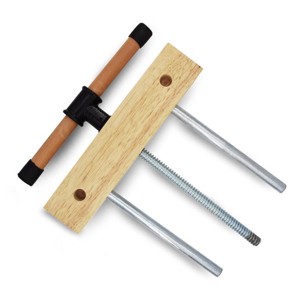 Werkbank Schraubstock aus Holz und Metall