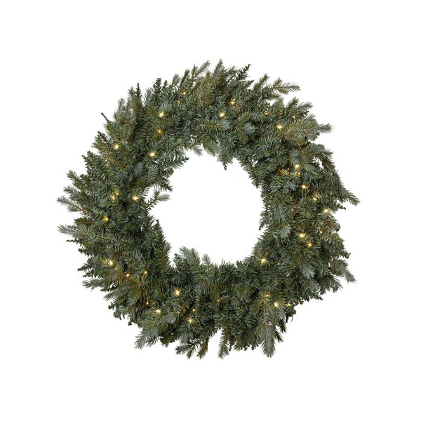 Tannenkranz mit Beleuchtung für die Weihnachtsdekoration