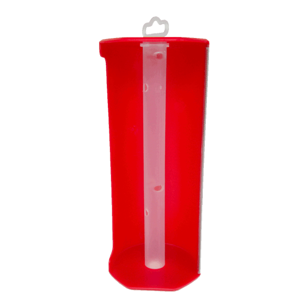 Roter Papierhandtuchspender zur Wandmontage