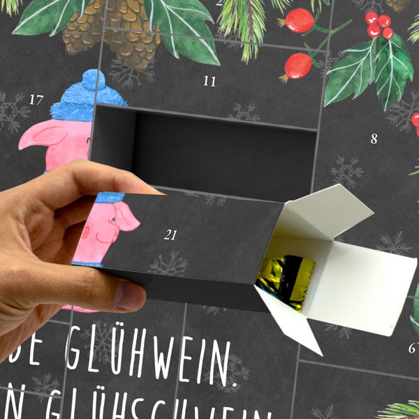 Mr. & Mrs. Panda Befüllbarer Adventskalender Schwein Glühwein - Schwarz