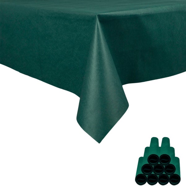 Sensalux Tischdecke, abwaschbar, Vorteilspack, 10 Stück, 1,18m x 2,5m, Grün