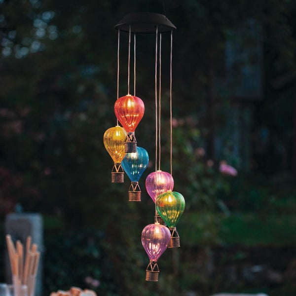 FRANK FLECHTWAREN|Solar-Mobile Heißluftballons, 12,5 x 12,5 x 80 cm , KUNSTSTOFF