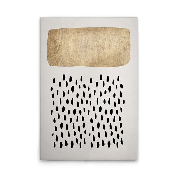 Abstraktes Wandbild mit geometrischen Formen und Punktmuster