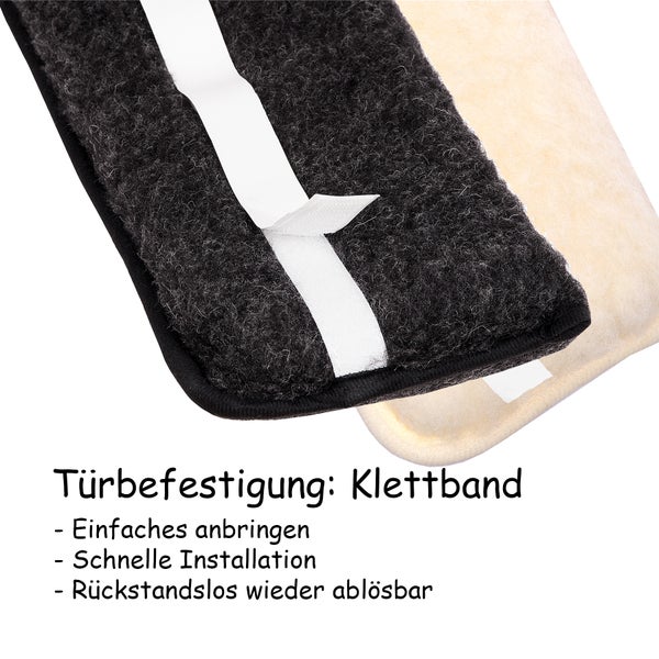 BigDean 2x Zugluftstopper für Türen 100cm - 100% Schurwolle - Beige - Türluftstopper Luftzugstopper Windstopper - Made in Germany