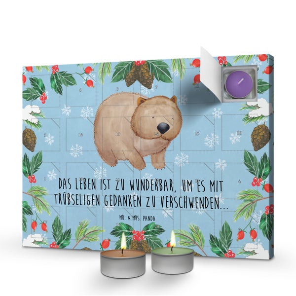 Mr. & Mrs. Panda Duftkerzen Adventskalender Wombat - Blau Pastell