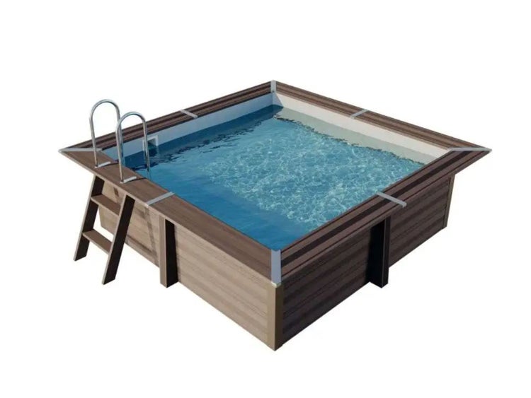 Gre Pools WPC Pool Rhodos Pool aus Holz/Kunststoff in Grau, Naturbelassen