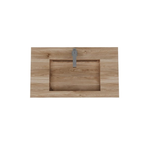 80 cm HPL Waschbecken in Holzoptik Eiche Honig
