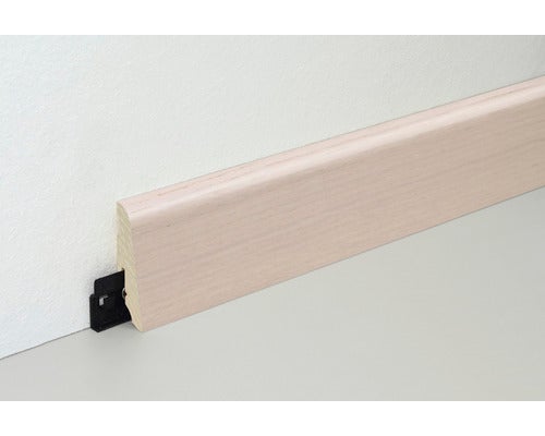 Sockelleiste Eiche weiss lackiert furniert SU060L 19x58x2500 mm